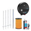 Set elektrického ohradníku pro koně, poníky, psy, zajíce - síťový zdroj - páska 250 m Set elektrického ohradníku pro koně, poníky, psy, zajíce - síťový zdroj - páska 250 m