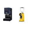 Gaggia New Classic E24 BC, blue + Eureka Helios 65, yellow Gaggia New Classic E24 BC, blue + Eureka Helios 65, yellow