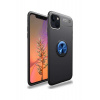 Kryt TopQ iPhone 13 silikón čierny s modrým prsteňom 70212 Kryt TopQ iPhone 13 silikón čierny s modrým prsteňom 70212