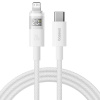 Baseus Dátový Kábel Displej 2 Rýchlonabíjací Typ C na Lightning Digitálny Displej 20W 1m Mesačná Biela Baseus Dátový Kábel Displej 2 Rýchlonabíjací Typ C na Lightning Digitálny Displej 20W 1m Mesačná Biela