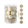 Vianočné banky zlaté mix - 6cm, sada 20ks Vianočné banky zlaté mix - 6cm, sada 20ks