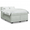 Box spring postel s matrací světle šedá 140x200 cm samet Šedá 3288642 Box spring postel s matrací světle šedá 140x200 cm samet Šedá 3288642
