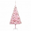 zahrada-XL Osvetlený umelý vianočný stromček s guľami, ružový 240 cm, PVC 3077587 zahrada-XL Osvetlený umelý vianočný stromček s guľami, ružový 240 cm, PVC 3077587