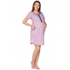 Károvaná dámska nočná košeľa Regina ružová XL Ružová Károvaná dámska nočná košeľa Regina ružová XL Ružová