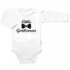 Body dl. rukáv Little Gentleman, bavlna Baby Nellys, bielo/čierne Body dl. rukáv Little Gentleman, bavlna Baby Nellys, bielo/čierne