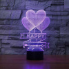 Beling 3D lampa, Šťastný Valentín, 7 farebná S59 Beling 3D lampa, Šťastný Valentín, 7 farebná S59