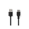 Kábel 1x USB 2.0 A konektor - 1x USB 2.0 A zdierka 3m NEDIS Kábel 1x USB 2.0 A konektor - 1x USB 2.0 A zdierka 3m NEDIS