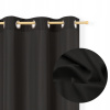 Hotový záves Tekstylier čierny hladký polyester 140x250 cm krúžky Hotový záves Tekstylier čierny hladký polyester 140x250 cm krúžky