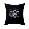 Nákres starý fotoaparát - Vankúš 50x50 - 50x50 - Vrátane výplne ( Čierna ) Nákres starý fotoaparát - Vankúš 50x50 - 50x50 - Vrátane výplne ( Čierna )