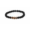 Náramek z kamenů tygří oko a onyx MINK141 Náramek z kamenů tygří oko a onyx MINK141