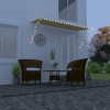 Zaťahovacia markíza s LED 300x150 cm žlto-biela-ForU-145911 Zaťahovacia markíza s LED 300x150 cm žlto-biela-ForU-145911