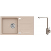 Alveus SET kuchynský granitový drez GALAPAGOS so sifónom 77x43 a batéria AFRA Beige SETA20181 Alveus SET kuchynský granitový drez GALAPAGOS so sifónom 77x43 a batéria AFRA Beige SETA20181