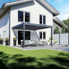 DEOKORK Záhradná hliníková pergola do stien 4x4 m (antracit) DEOKORK Záhradná hliníková pergola do stien 4x4 m (antracit)