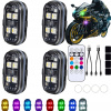 4 Bezdrôtové LED stroboskopické svetlá so 4 LED diódami a diaľkovým ovládaním, 8 farieb 4 Bezdrôtové LED stroboskopické svetlá so 4 LED diódami a diaľkovým ovládaním, 8 farieb