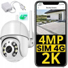 Otočná vonkajšia kamera s 4G SIM kartou 4K 8Mp ICSEE smart, biela Otočná vonkajšia kamera s 4G SIM kartou 4K 8Mp ICSEE smart, biela