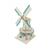 Woodcraft Drevené 3D puzzle Holandský veterný mlyn modrý Woodcraft Drevené 3D puzzle Holandský veterný mlyn modrý