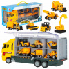 Transporter truck TIR launcher + kovové autá stavebné stroje Transporter truck TIR launcher + kovové autá stavebné stroje