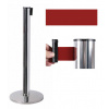 Zahradzovací stĺpik so samonavíjacím pásom, 2,6 m, strieborný, červený Zahradzovací stĺpik so samonavíjacím pásom, 2,6 m, strieborný, červený