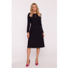 S413 Šaty s mašľou - čierne EU XXL S413 Šaty s mašľou - čierne EU XXL