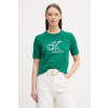 Calvin Klein Jeans úpletové tričko dámske bavlnené LV047F356G zelená S Calvin Klein Jeans úpletové tričko dámske bavlnené LV047F356G zelená S