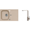 Alveus SET kuchynský granitový drez RECORD 30 so sifónom 78x48 a batéria AFRA - Beige SETA20179 Alveus SET kuchynský granitový drez RECORD 30 so sifónom 78x48 a batéria AFRA - Beige SETA20179