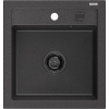 Mexen Vito, granitový drez 520x490x210 mm, 1-komorový, čierna-škvrny s čiernym sifónom, 6503521000-76-B Mexen Vito, granitový drez 520x490x210 mm, 1-komorový, čierna-škvrny s čiernym sifónom, 6503521000-76-B