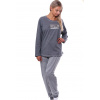 Dámské pyžamo pro plnoštíhlé ženy šedé - teplé 1TB0002 šedá 2XL + První výměna zboží zdarma. Dámské pyžamo pro plnoštíhlé ženy šedé - teplé 1TB0002 šedá 2XL + První výměna zboží zdarma.