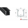 ALU PROFIL TYP G (čierny anodizovaný) ALU PROFIL TYP G (čierny anodizovaný)