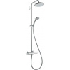 Hansgrohe Sprchový systém Croma na stěnu s termostatickou baterií chrom 27185000 Hansgrohe Sprchový systém Croma na stěnu s termostatickou baterií chrom 27185000