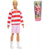 MATTEL BRB Barbie Fashionistas panák Ken červenobílé pruhované triko MATTEL BRB Barbie Fashionistas panák Ken červenobílé pruhované triko