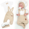 Súprava Gentleman 3D, body kr. rukáv, polodupačky s lacnom, čiapočka,béžová/biela,68 Baby Nellys Súprava Gentleman 3D, body kr. rukáv, polodupačky s lacnom, čiapočka,béžová/biela,68 Baby Nellys
