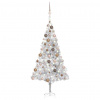 zahrada-XL Osvetlený umelý vianočný stromček s guľami strieborný 180cm PET 3077610 zahrada-XL Osvetlený umelý vianočný stromček s guľami strieborný 180cm PET 3077610