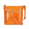 Kožená kabelka na rameno 727 oranžová Oranžová Kožená kabelka na rameno 727 oranžová Oranžová