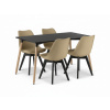 Textilomanie Jedálenský set 1 + 4, čierny stôl ADRIA 120x80 cm + béžová stolička BALI MARK s čiernymi nohami Textilomanie Jedálenský set 1 + 4, čierny stôl ADRIA 120x80 cm + béžová stolička BALI MARK s čiernymi nohami