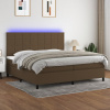 Box spring postel s matrací a LED tmavě hnědá 200x200 cm textil 3134904 Box spring postel s matrací a LED tmavě hnědá 200x200 cm textil 3134904