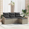 zahrada-XL Súprava záhradných pohoviek 4 pcs Svetlosivá Poly ratan 3346672 zahrada-XL Súprava záhradných pohoviek 4 pcs Svetlosivá Poly ratan 3346672
