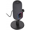 Krux mikrofón Empy / stolný mikrofón / RGB / 4 smerové charakteristiky / 3,5 mm jack / USB-C / ARGB / čierny Krux mikrofón Empy / stolný mikrofón / RGB / 4 smerové charakteristiky / 3,5 mm jack / USB-C / ARGB / čierny