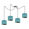 Light Home Závesné svietidlo Werona Spider, 4x modré textilné tienidlo so vzorom, (výber z 2 farieb konštrukcie), g Light Home Závesné svietidlo Werona Spider, 4x modré textilné tienidlo so vzorom, (výber z 2 farieb konštrukcie), g