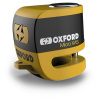 OXFORD LK213 zámok brzdového kotúča s alarmom ALPHA XA5, farba žltá fluo (kolík 5,5 mm) OXFORD LK213 zámok brzdového kotúča s alarmom ALPHA XA5, farba žltá fluo (kolík 5,5 mm)