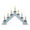 Vianočný drevený svietnik v tvare pyramídy, biela, 7 sviečok, teplá biela Vianočný drevený svietnik v tvare pyramídy, biela, 7 sviečok, teplá biela