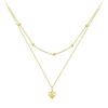 GRACE Silver Jewellery Dvojitý stříbrný náhrdelník Isabelle Gold - stříbro 925/1000, srdce NH-BSN168-B/147 Zlatá 50 cm GRACE Silver Jewellery Dvojitý stříbrný náhrdelník Isabelle Gold - stříbro 925/1000, srdce NH-BSN168-B/147 Zlatá 50 cm