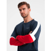 Ombre Tri-color men's sweatshirt with raglan sleeves - navy blue modrá S Ombre 5902228962991 Ombre Tri-color men's sweatshirt with raglan sleeves - navy blue modrá S Ombre 5902228962991