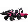 Beneo TOP-WORKER, elektrický traktor s naberačkami a prívesom, 12V, ružový TOPWORKER_PINK_Li Beneo TOP-WORKER, elektrický traktor s naberačkami a prívesom, 12V, ružový TOPWORKER_PINK_Li