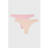 Astratex 2PACK Tanga RIB béžovo-ružová S Astratex 2PACK Tanga RIB béžovo-ružová S
