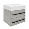 Swiss aqua technologies Koupelnová skříňka s umyvadlem a černou úchytkou SAT Cube Way 60x53x46 cm beton mat CUBE46C602BESATCW Swiss aqua technologies Koupelnová skříňka s umyvadlem a černou úchytkou SAT Cube Way 60x53x46 cm beton mat CUBE46C602BESATCW