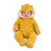 Baby Nellys Kombinézka /overal Minky s kapucňou a uškami - horčica, veľ. 80 Baby Nellys Kombinézka /overal Minky s kapucňou a uškami - horčica, veľ. 80