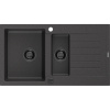Mexen Matias - drez granitový 900x505x200 mm, 1,5-komorový, čierna-škvrny s čiernym sifónom, 6502901505-76-B Mexen Matias - drez granitový 900x505x200 mm, 1,5-komorový, čierna-škvrny s čiernym sifónom, 6502901505-76-B