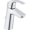 Grohe Eurosmart umývadlová batéria, jednopáková, prípojky 3/8'', keramická kartuša, obmedzovač teploty, splachovacia súprava s tiahlom, perlátor, veľkosť M, chróm Grohe Eurosmart umývadlová batéria, jednopáková, prípojky 3/8'', keramická kartuša, obmedzovač teploty, splachovacia súprava s tiahlom, perlátor, veľkosť M, chróm