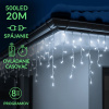 Vianočná led svetelná záclona na spájanie vonkajšia - programy - časovač + diaľkový ovládač - 500led - 20m studená biela Vianočná led svetelná záclona na spájanie vonkajšia - programy - časovač + diaľkový ovládač - 500led - 20m studená biela