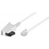 Kábel telefónny RJ11/TAE-F, M/M, 10m, Universal Pinout, biely Kábel telefónny RJ11/TAE-F, M/M, 10m, Universal Pinout, biely
